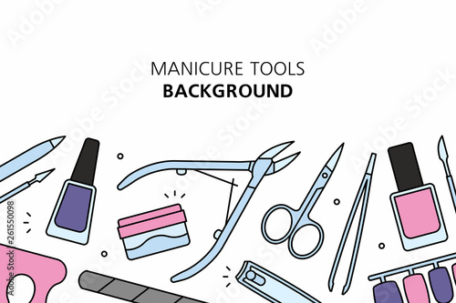 Manicure tools background. isolated on white background