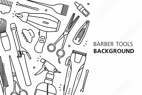 Barber tools background. isolated on white background