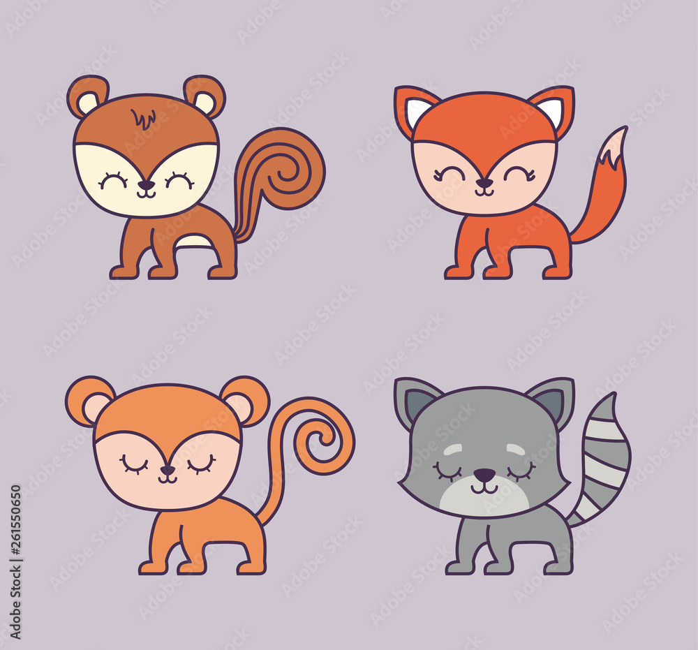 cute monkey and group of animals cute monkey and group of animals