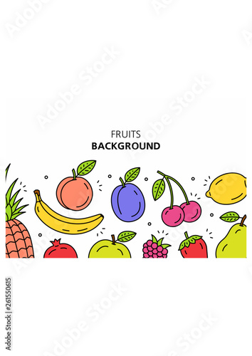 Fruits background. isolated on white background