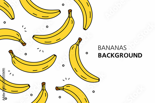 Bananas background. isolated on white background
