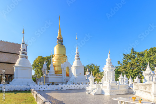 Pagodas at Wat Suan Dok Temple in Chiang Mai, North of Thailand