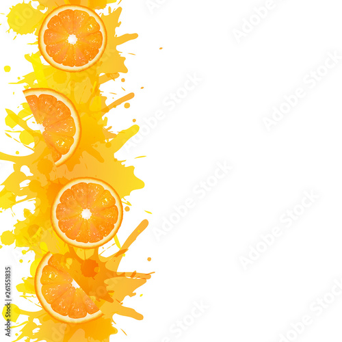 Orange Fruits Border With Paint