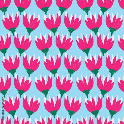 Bright flower bloom seamless pattern. Styliszed retro floral all over print. Pretty modern feminine fashion style.  Trendy Scrapbooking paper, wallpaper, garden stationery backdrop.