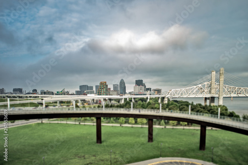 Louisville Kentucky clouds from big four bridge