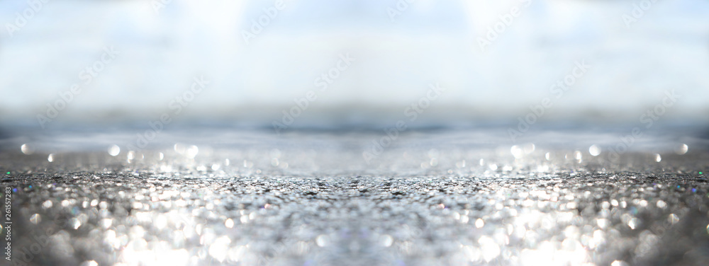 glitter silver lights background. de-focused glitter silver lights background. de-focused