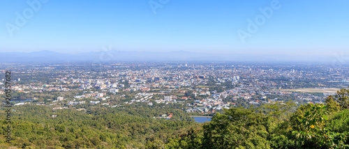 Aerial view of Chiang Mai city from Doi Suthep