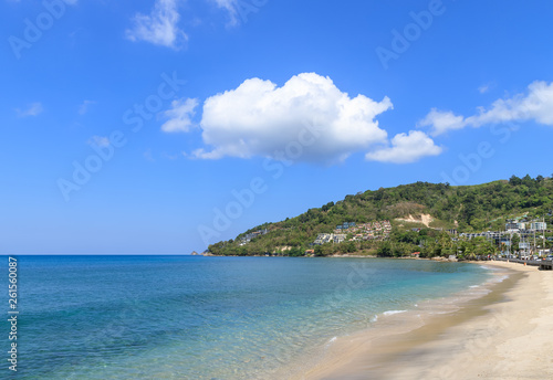 Turquoise blue Andaman sea at Kamala Beach, Phuket, Thailand