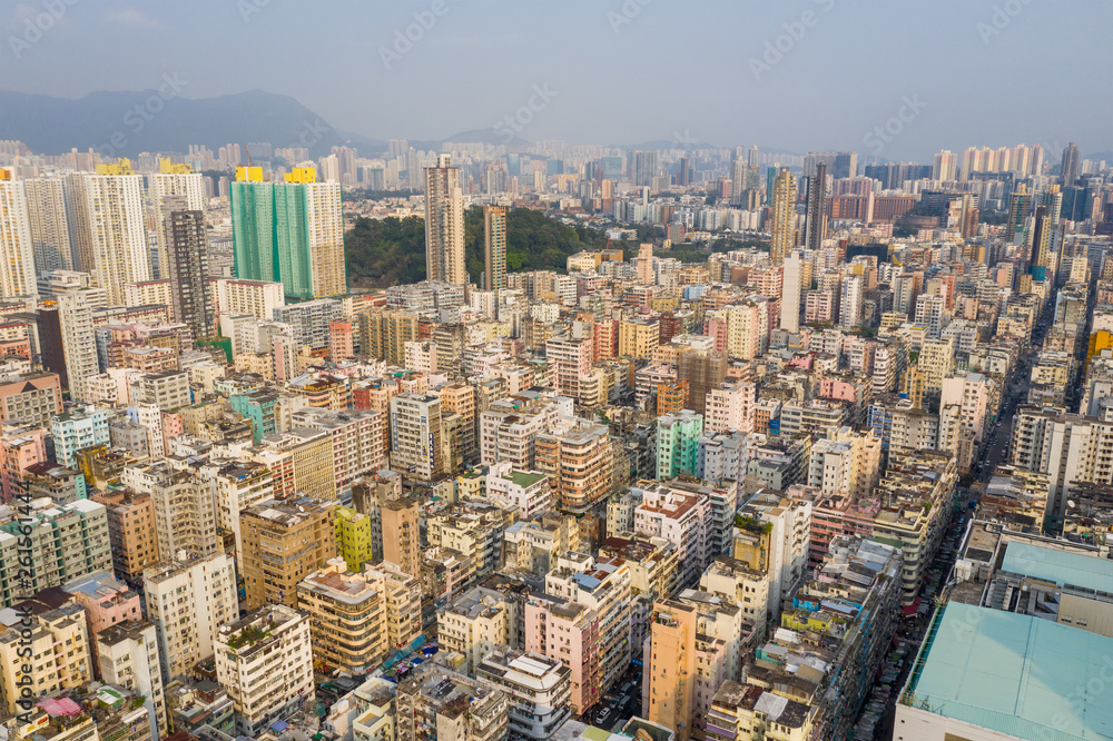 Top view of Hong Kong city