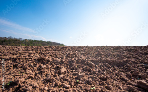 spring plowed fields for agriculture