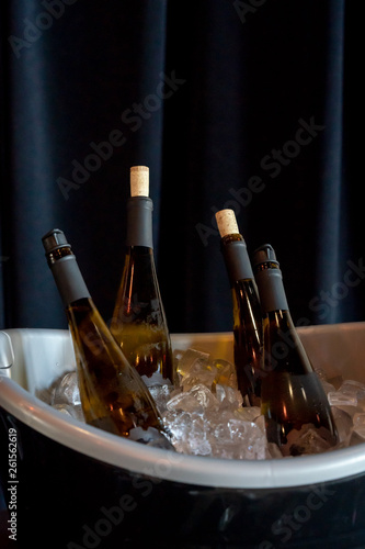 chilled wine bottles