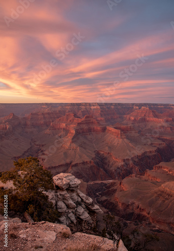 sunset at the grand canyon south rim