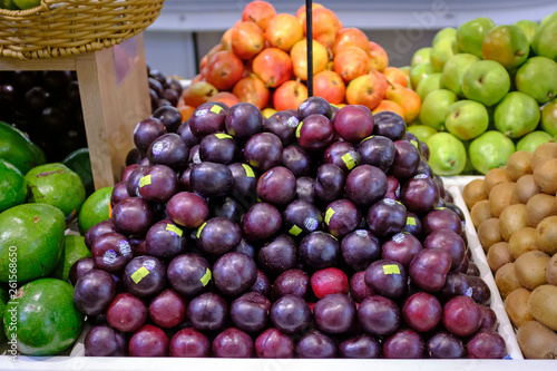 Plums for sale in market