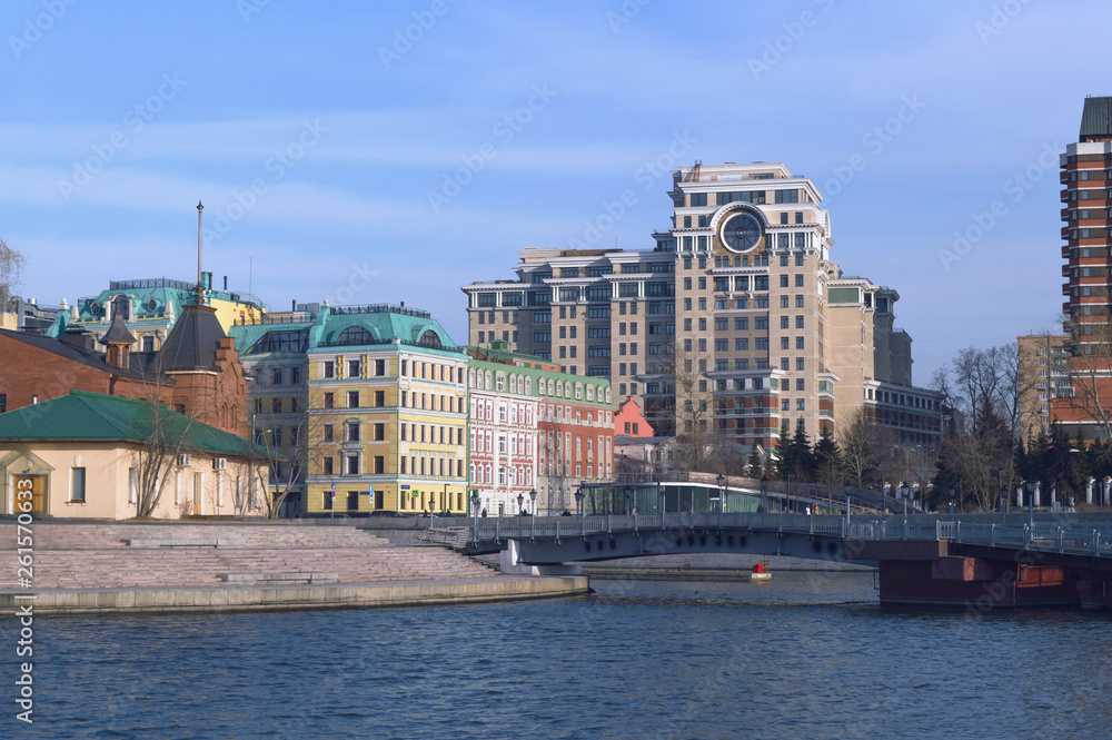 cityscape of Moscow from river Moskva