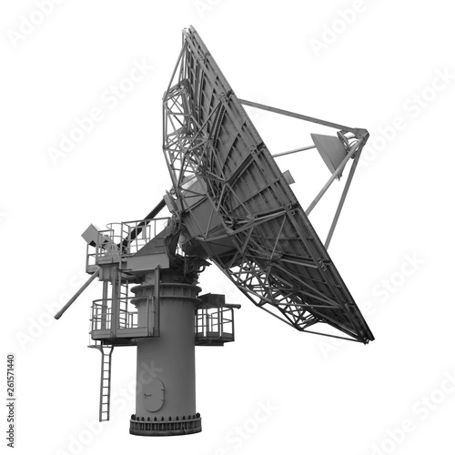 Valokuva Parabolic antenna for satellite communications isolated on white