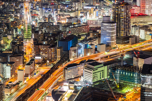 Yokohama city aerial view