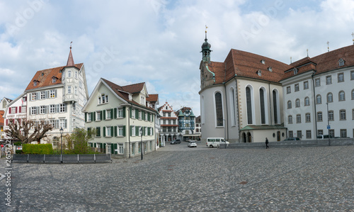 view of the historic old town in the Swiss city of Sankt Gallen