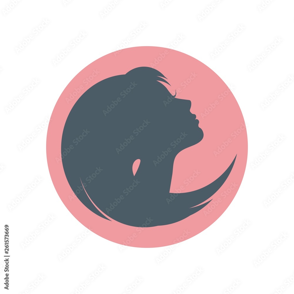 Silhouette of a beautiful girl with hair Silhouette of a beautiful girl with hair