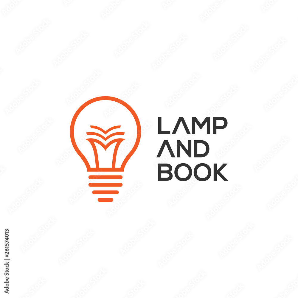 lamp with book abstract logo design vector illustration lamp with book abstract logo design vector illustration