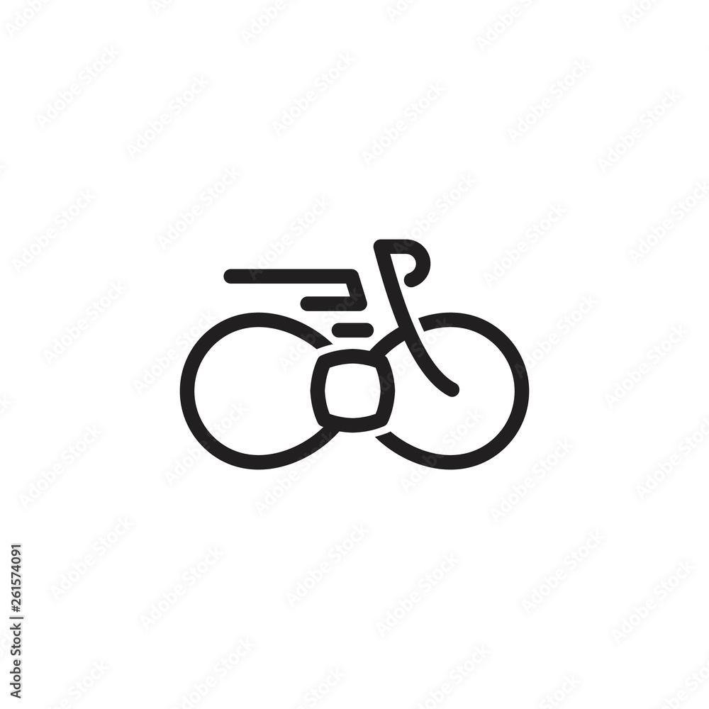 bow tie with bike line logo design vector illustration