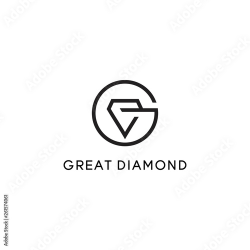 Free Download letter g with diamond line logo design vector illustration - GFXLoad