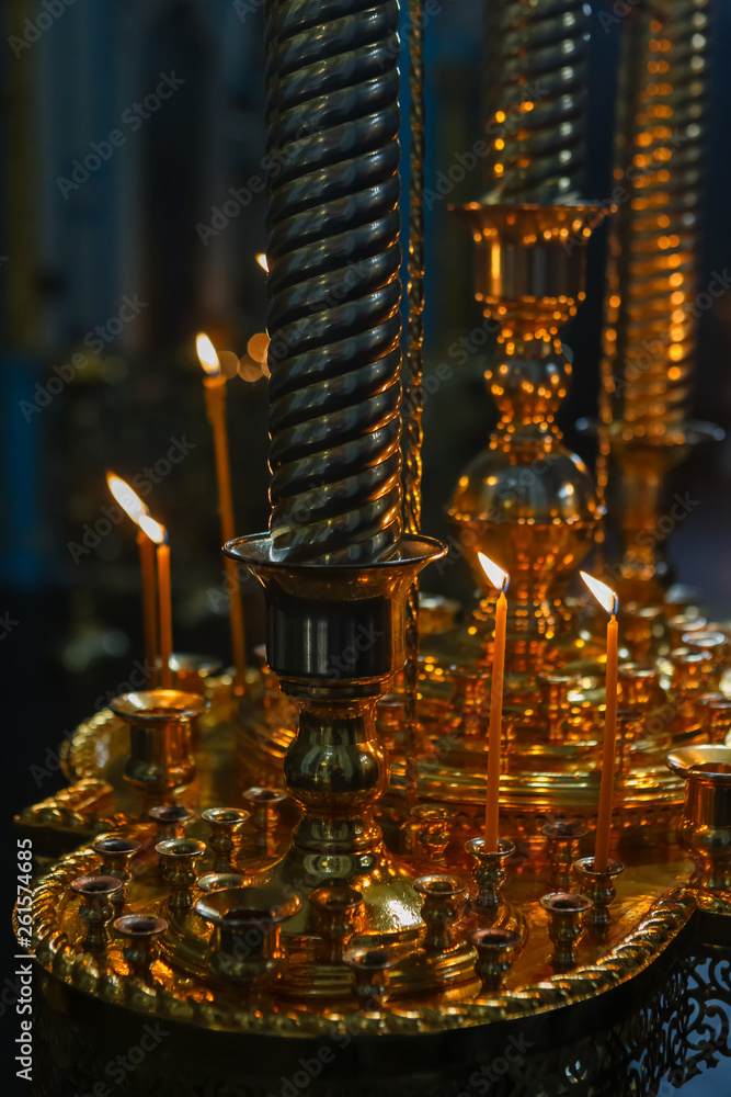 Burning funeral candles in orthodox church Burning funeral candles in orthodox church
