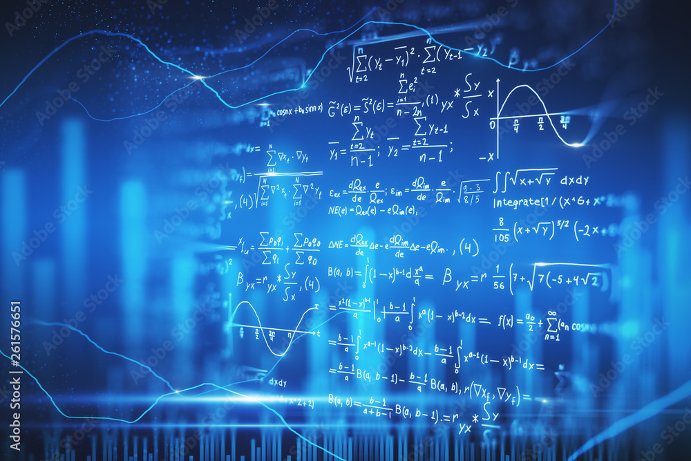 Digital mathematical formulas wallpaper Stock Illustration | Adobe Stock