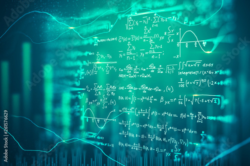 Digital mathematical formulas background photo