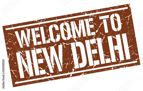welcome to New Delhi stamp