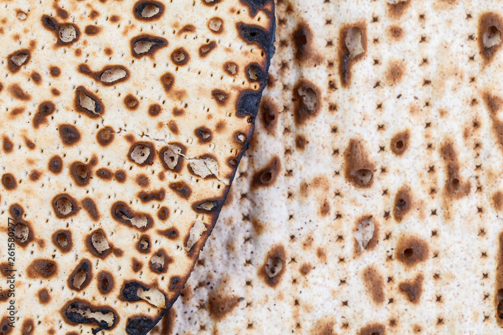 Matzah. Jewish traditional Passover bread. Pesach celebration symbol.