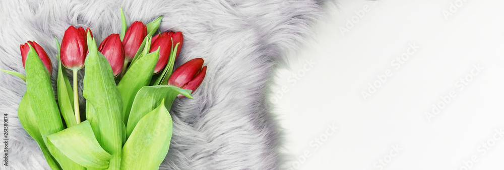 Naklejka premium Tulipany baner