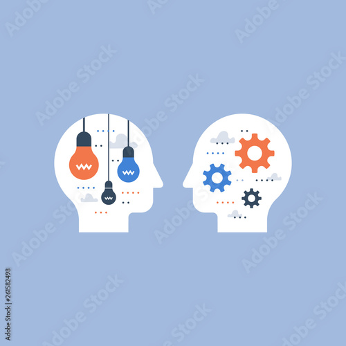 Positive mindset, creative thinking, creativity development, design solution, inspiration and motivation