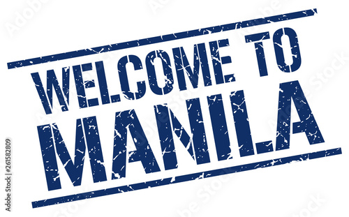 welcome to Manila stamp