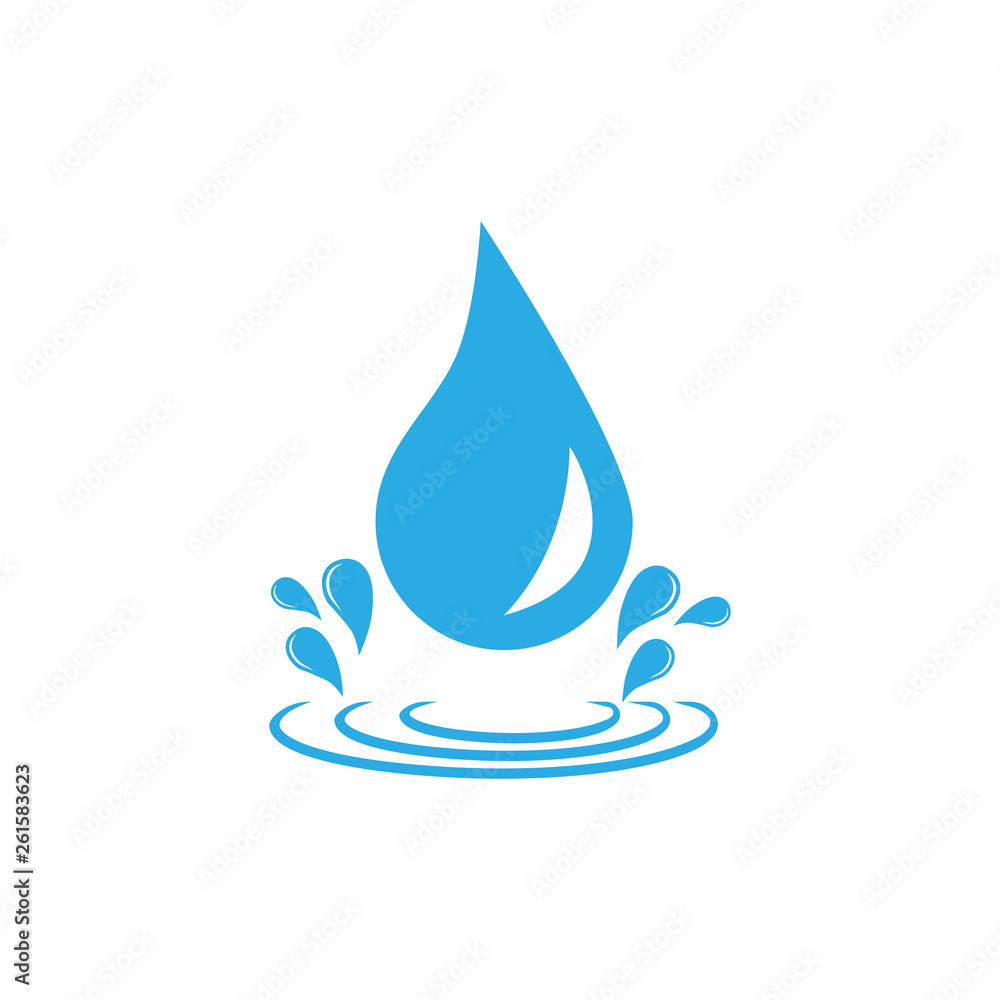 Water drop icon. Vector illustration, flat design. Water drop icon. Vector illustration, flat design.