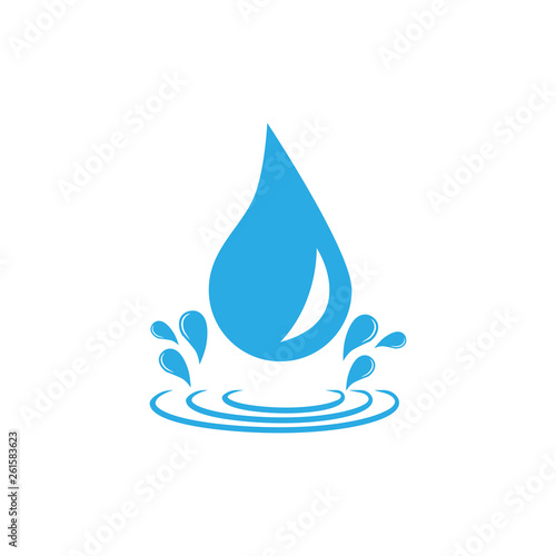 Water drop icon. Vector illustration, flat design.