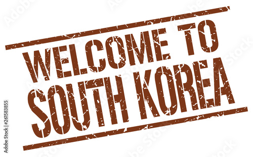welcome to South Korea stamp