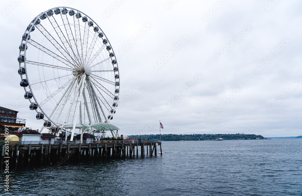 Ferris Wheel by the Water in a Major US City 