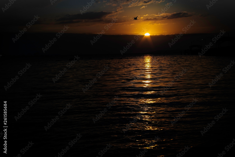 sunset over the sea sunset over the sea