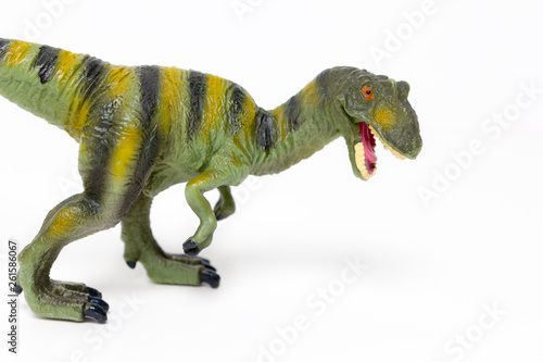 Dinosaur toy on white background