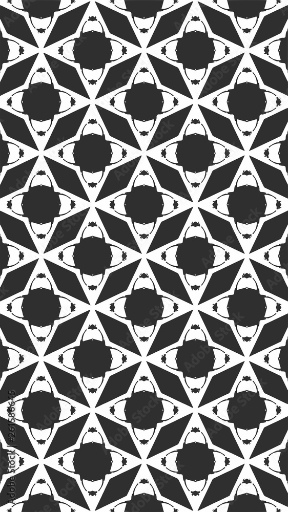 Black and white ornate geometric pattern and abstract background Black and white ornate geometric pattern and abstract background