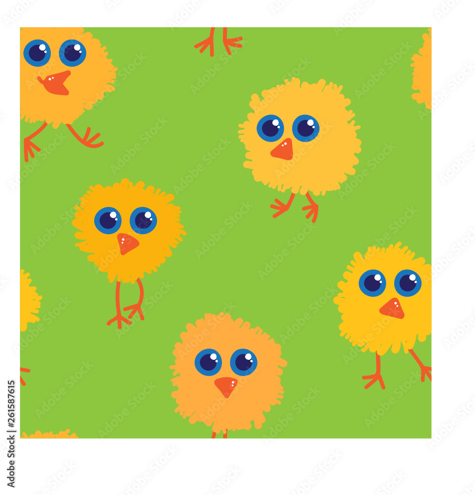 Chickens seamless pattern vector illustration