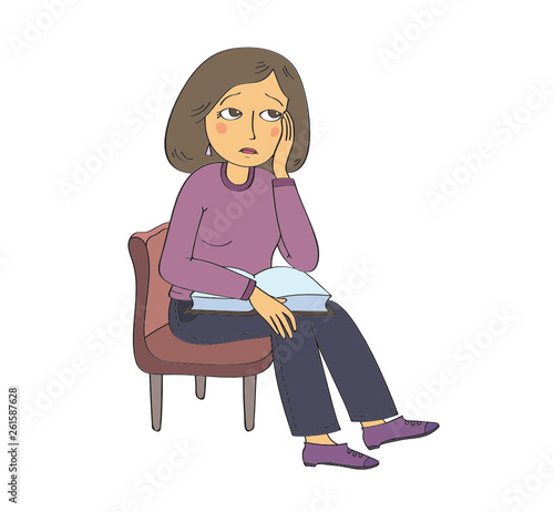 A young woman with a headache