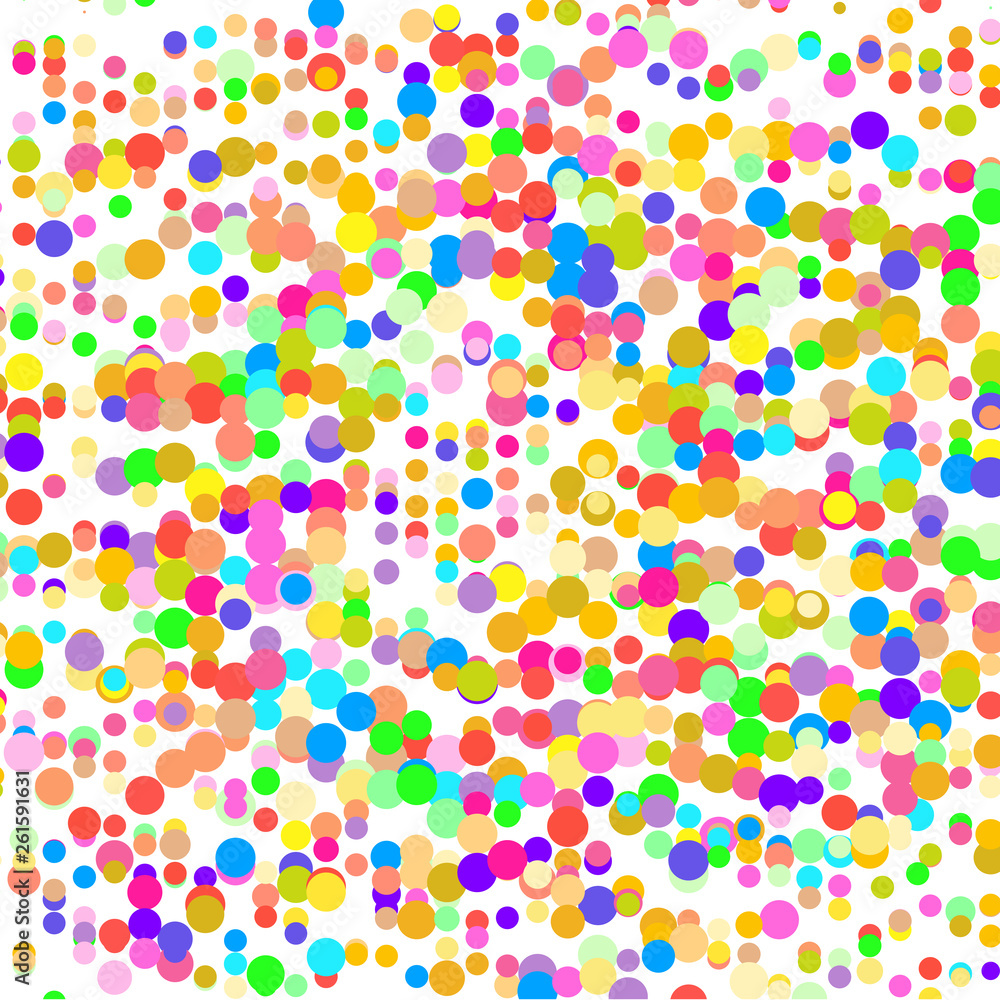 Multicolored circles on white background