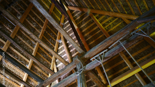 traditional swiss thatch roof from the inside