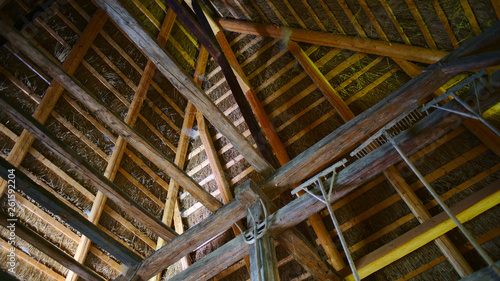 traditional swiss thatch roof from the inside