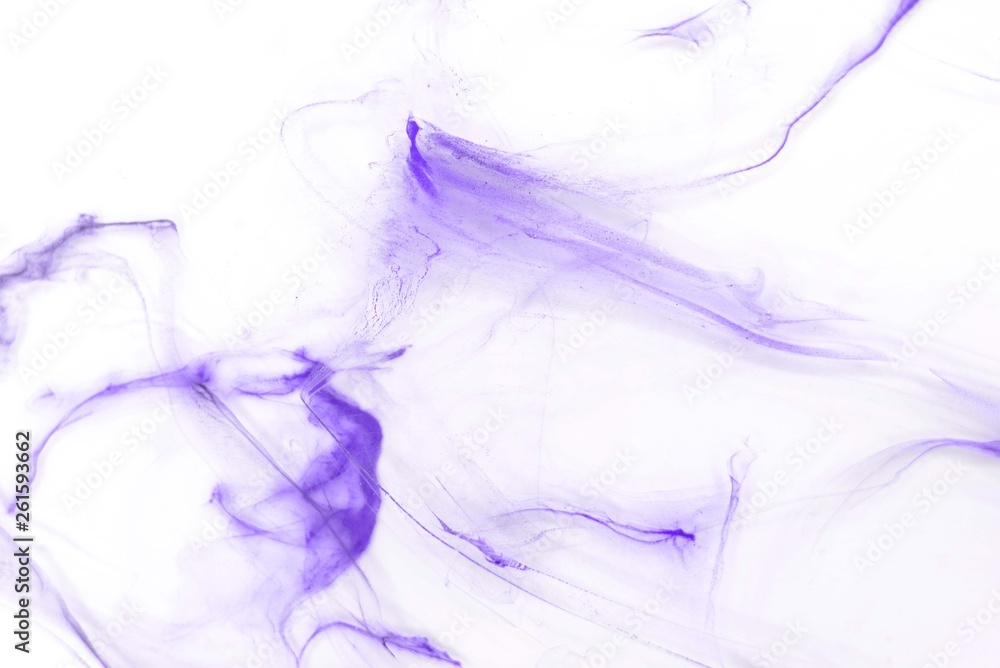 Fototapeta premium Isolated violet fog on the white background, smoky effect for photos and artworks. Overlay for photos.