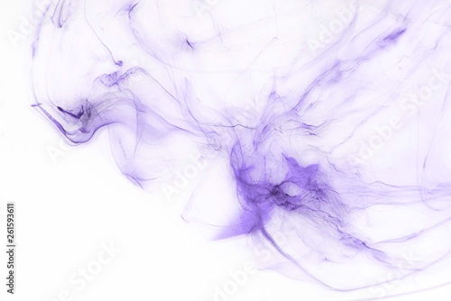 Isolated violet fog on the white background, smoky effect for photos and artworks. Overlay for photos. © Nastia