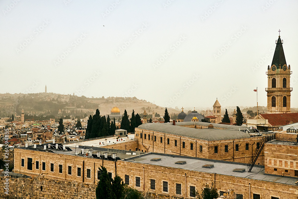 Old city of Jerusalem panoramic view, Israel