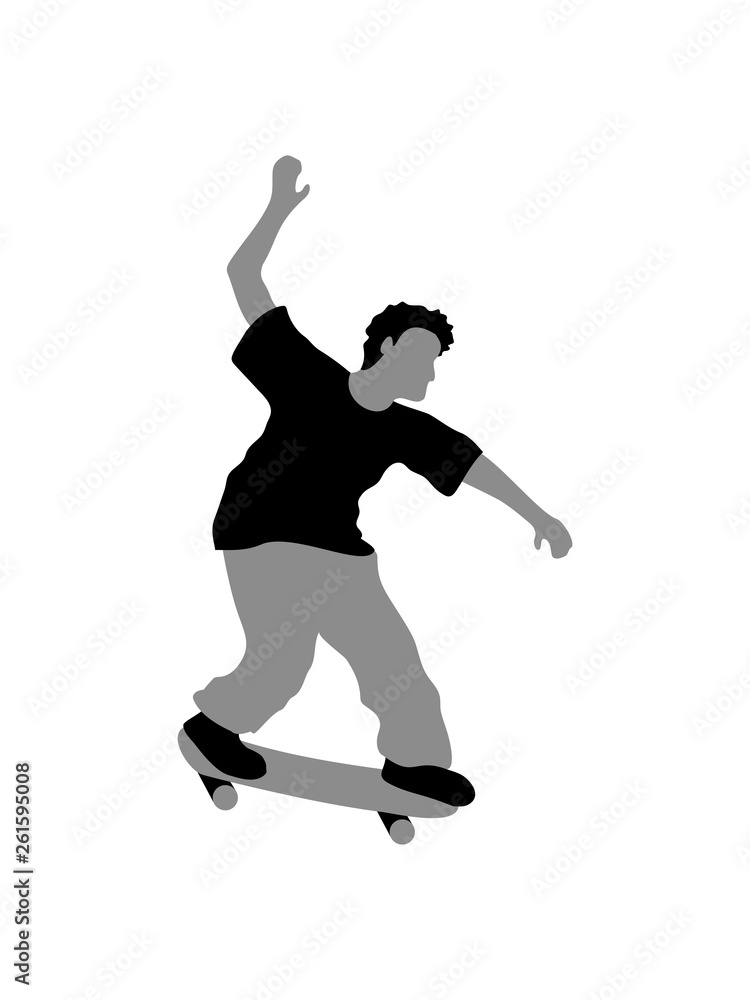 skateboard sprung stunt trick fahren spaß hobby skater brett rollen clipart schnell symbol zeichen piktogramm cool