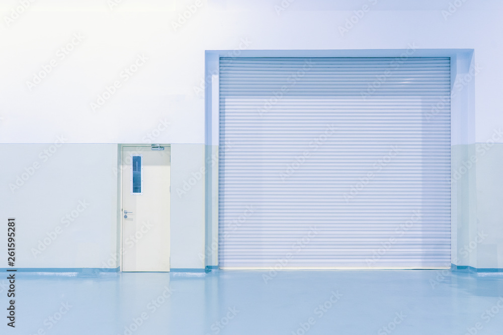 Factory door industrial door or warehouse for background Factory door industrial door or warehouse for background